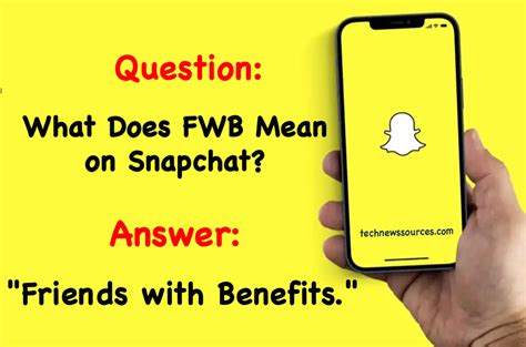 What does FWB mean Snapchat A friends-with-benefits relationship is one in which two people are physically intimate with one another, yet they're not committed to each other in any way. . What does fwb mean on snapchat